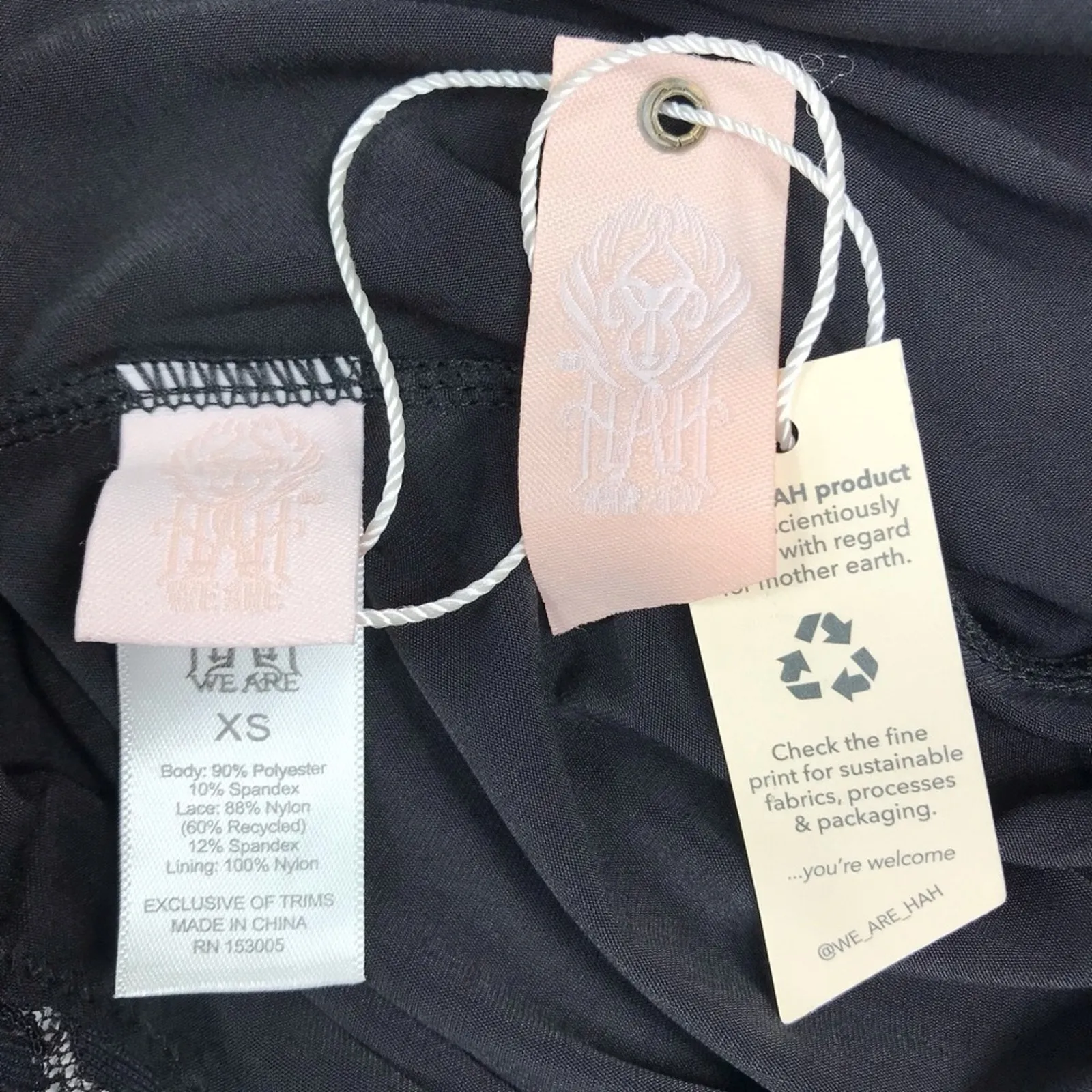 FREE PEOPLE x HAH Reversible Dress XS LaceUp Cottage Regencycore Witchy Goth NWT Black - Image 11