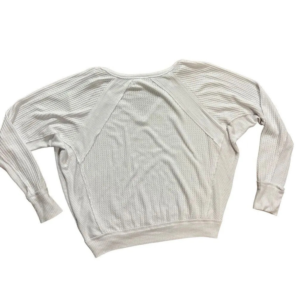 Free People Santa Clara Thermal Top Alabaster White Sz XS - Image 4