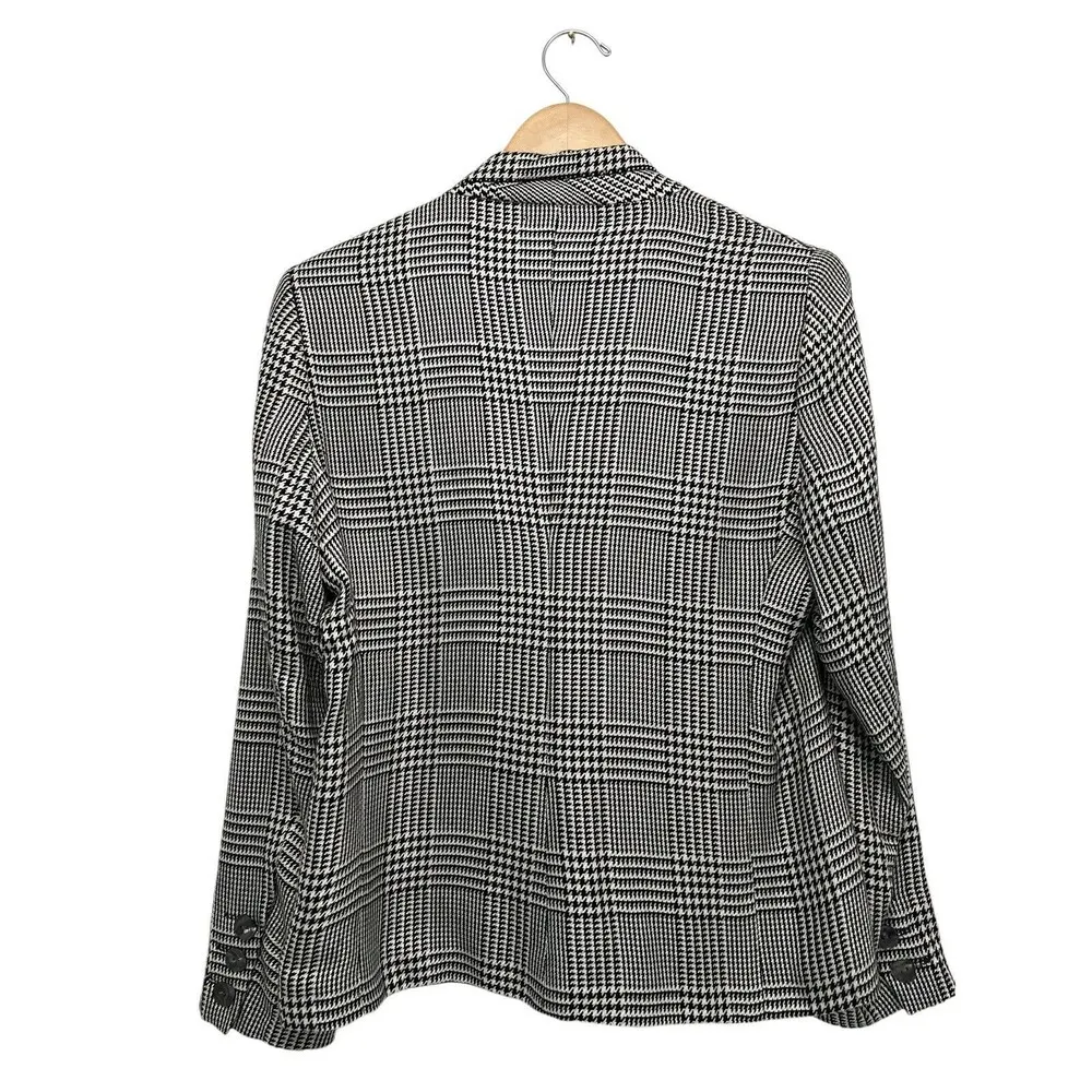 Augustus by Andrew Morgan houndstooth Blazer Jacket 90's Vintage Academia size 6 Black - Image 3