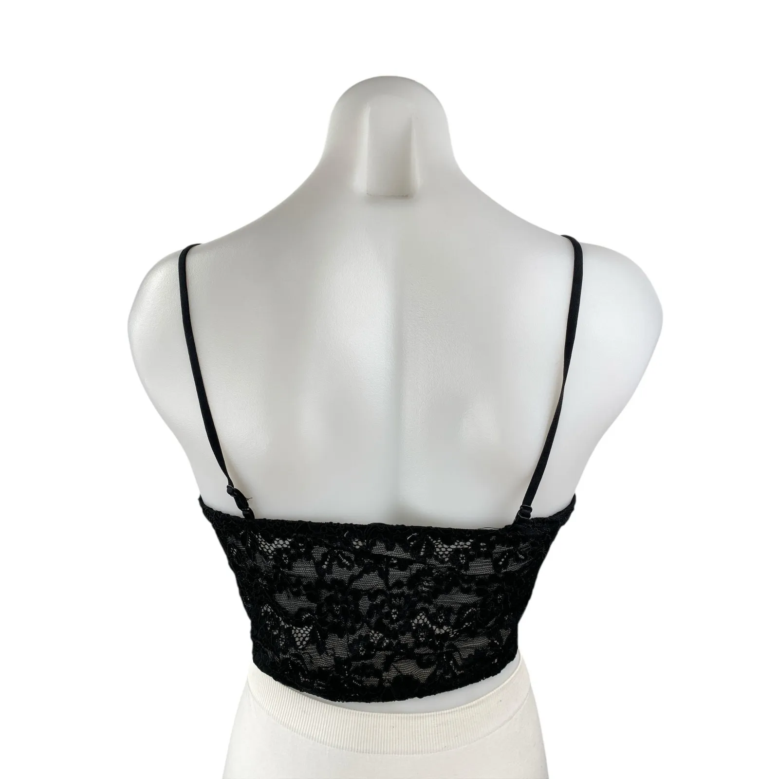 Zara Women's Black Lace Floral Sleeveless Cami Camisole Crop Corset Tank Top L - Image 2