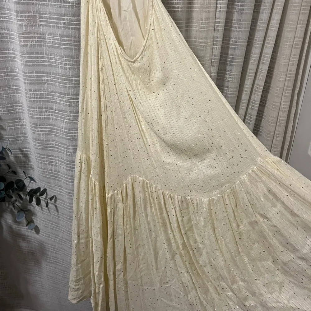 SUNDRESS Zahara Backless Embellished Halter Dress - Sz. M/L (Color: Coconut) - Image 7