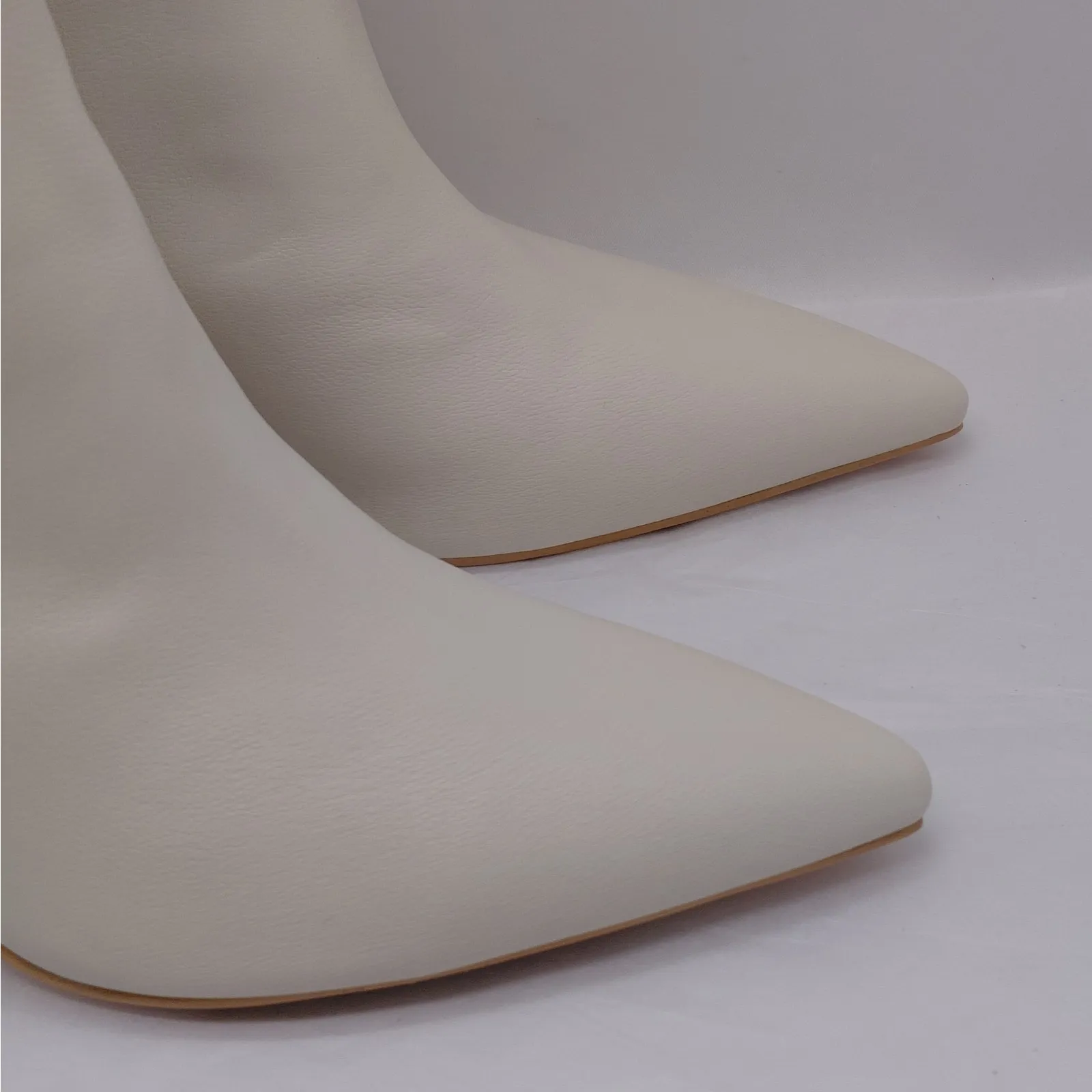 Lulus Womens Size 11 Ivory Olivet Over Knee High Heel Boots Pointed Toe NWT - Image 3