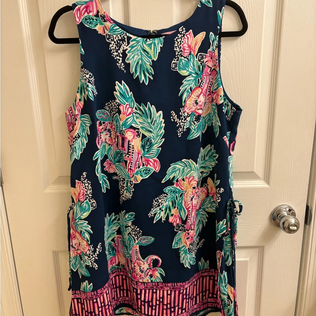 Lilly Pulitzer Donna Romper Inky Navy Peanut Gallery Engineered size 12 - Image 2