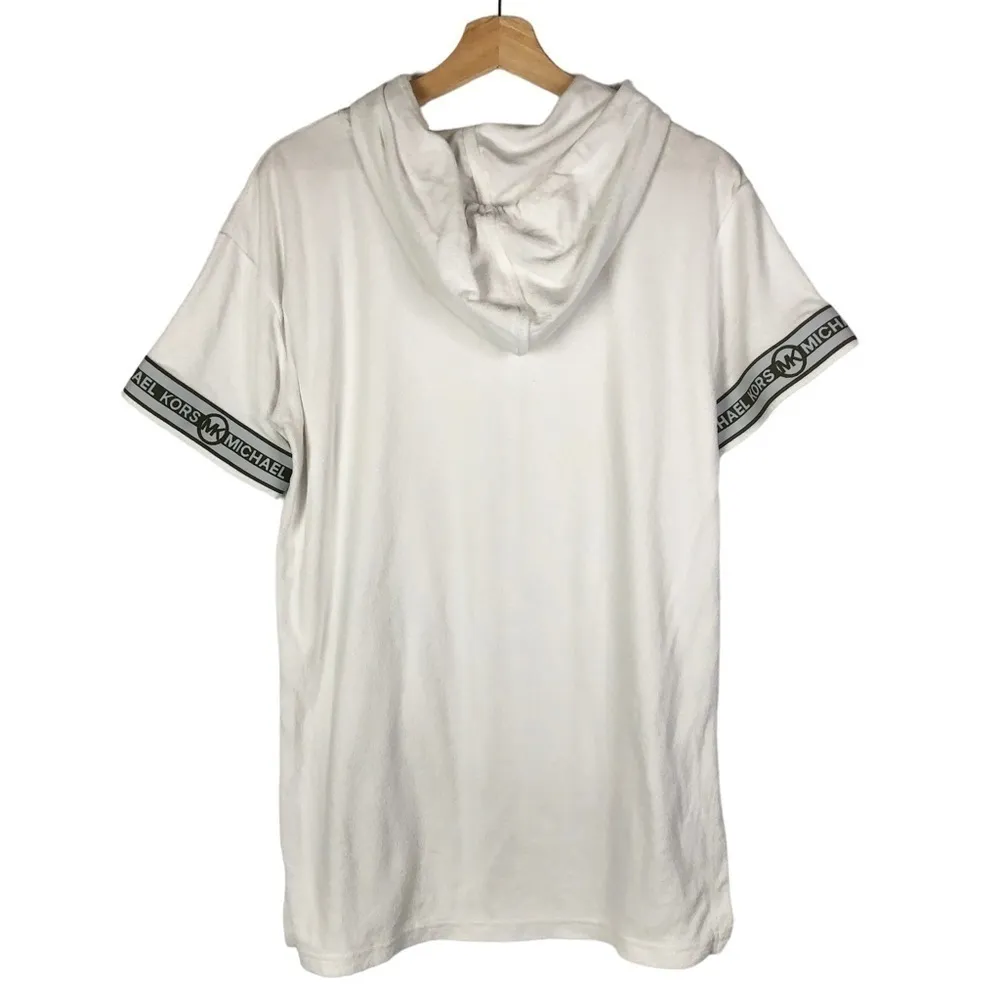 Michael Michael Kors Solid White Terry Hooded Swim Coverup M - Image 3