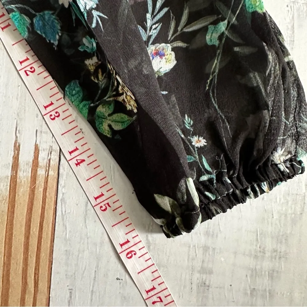 Generation Love Hallie Floral Silk Blouse Black Wild Floral Size Small - Image 8