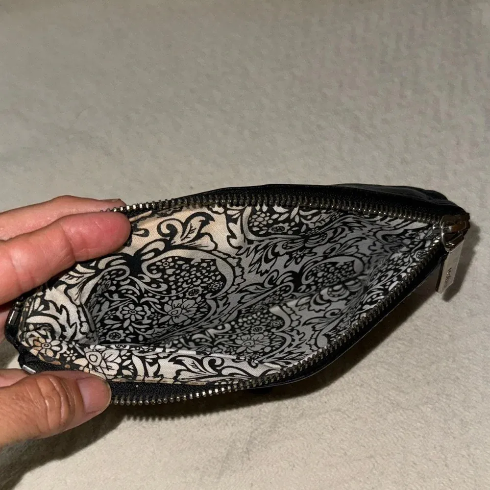 Hobo International Clutch Lauren Black Leather Wallet with added silver zipper - Image 6