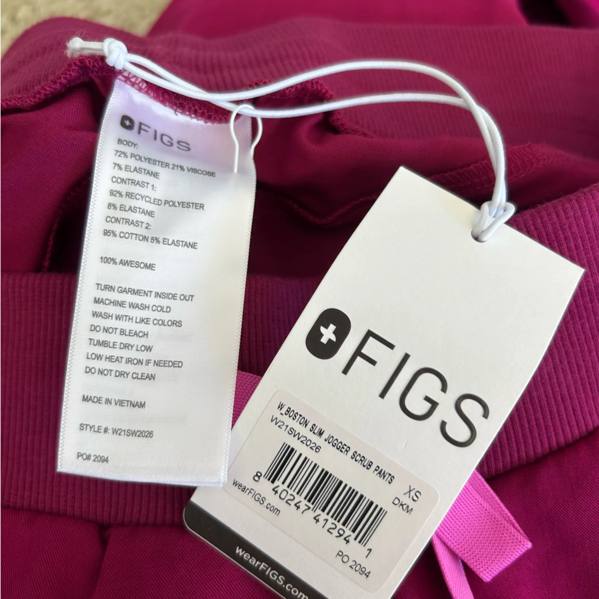 NWT Figs Womans Boston Slim Jogger Scrub Pants Size XS - Image 6