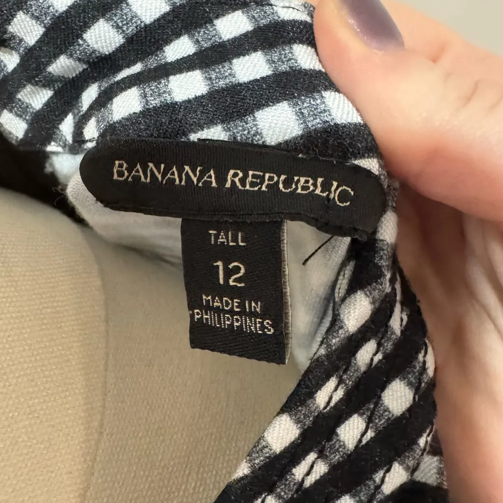 BANANA REPUBLIC vintage checkered dress‎ size 12 - Image 5