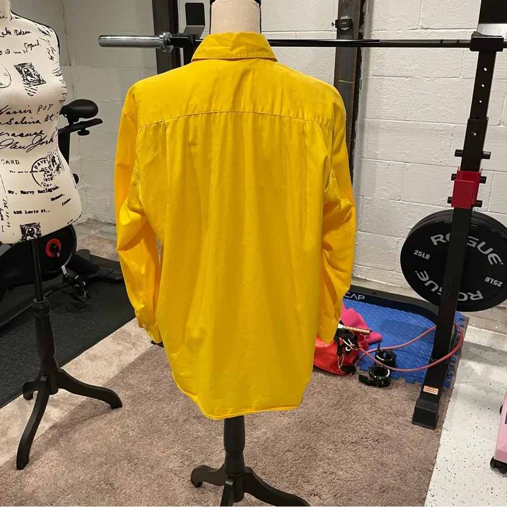 Groovy vintage limited oversized taxi 🚕 yellow button down blouse pockets 🌻 - Image 4