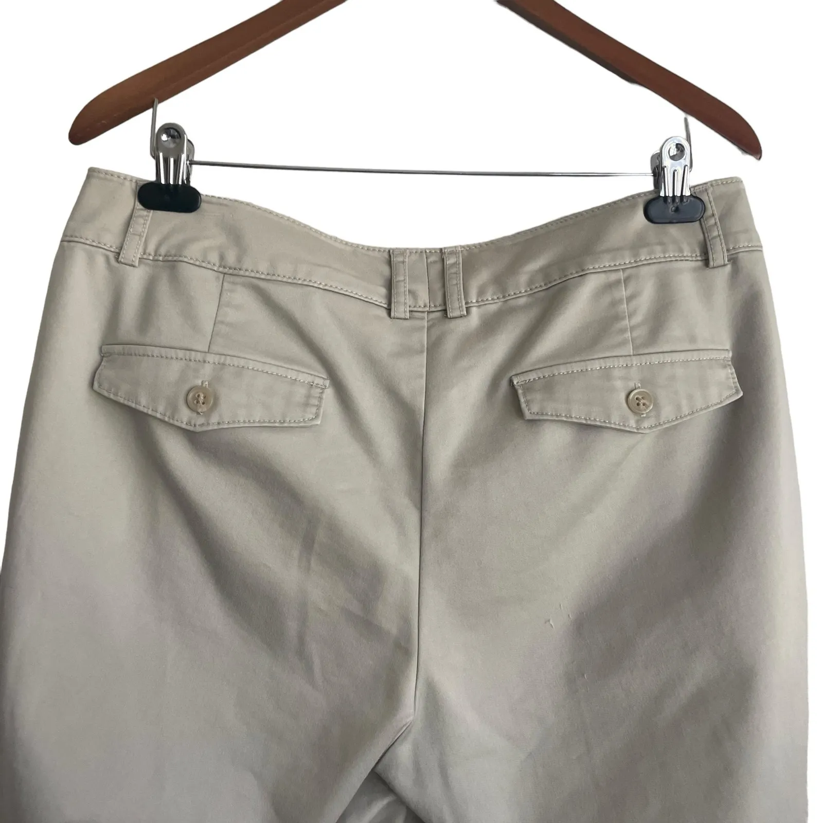 Dockers Women‎ Cropped Pants 12 Beige Capri Casual Neutral Cruisewear Coastal - Image 5
