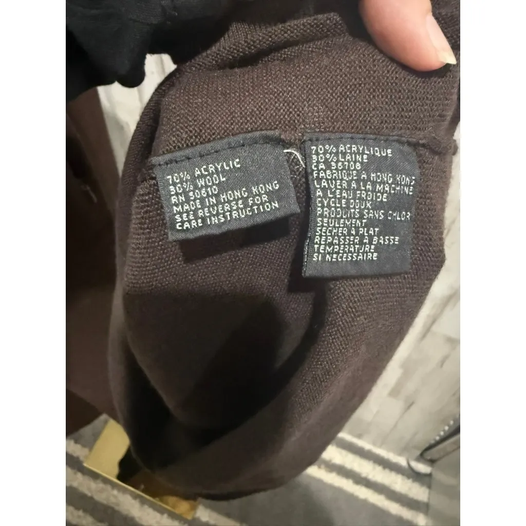 Kasper Suit Set Womens Petite 6P Brown Knit Sweater Top & Dress Pants 2pc - Image 5