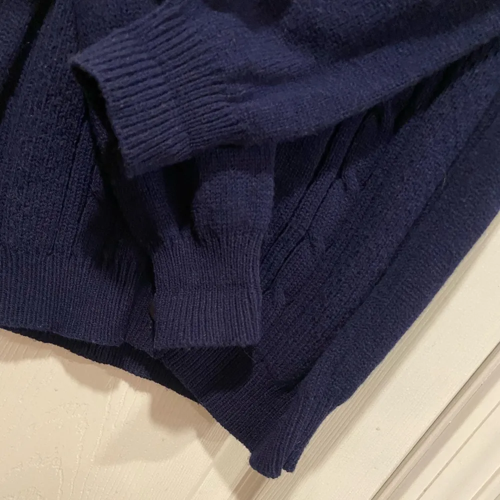 VTG Anderson Little Size M Navy Blue Cable Knit Button Front Cardigan Sweater Size M - Image 3