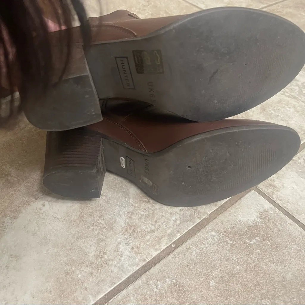 Hunter Women's Refined Zip Boot Leather Bitter‎ Chocolate US 8.5 - Image 10