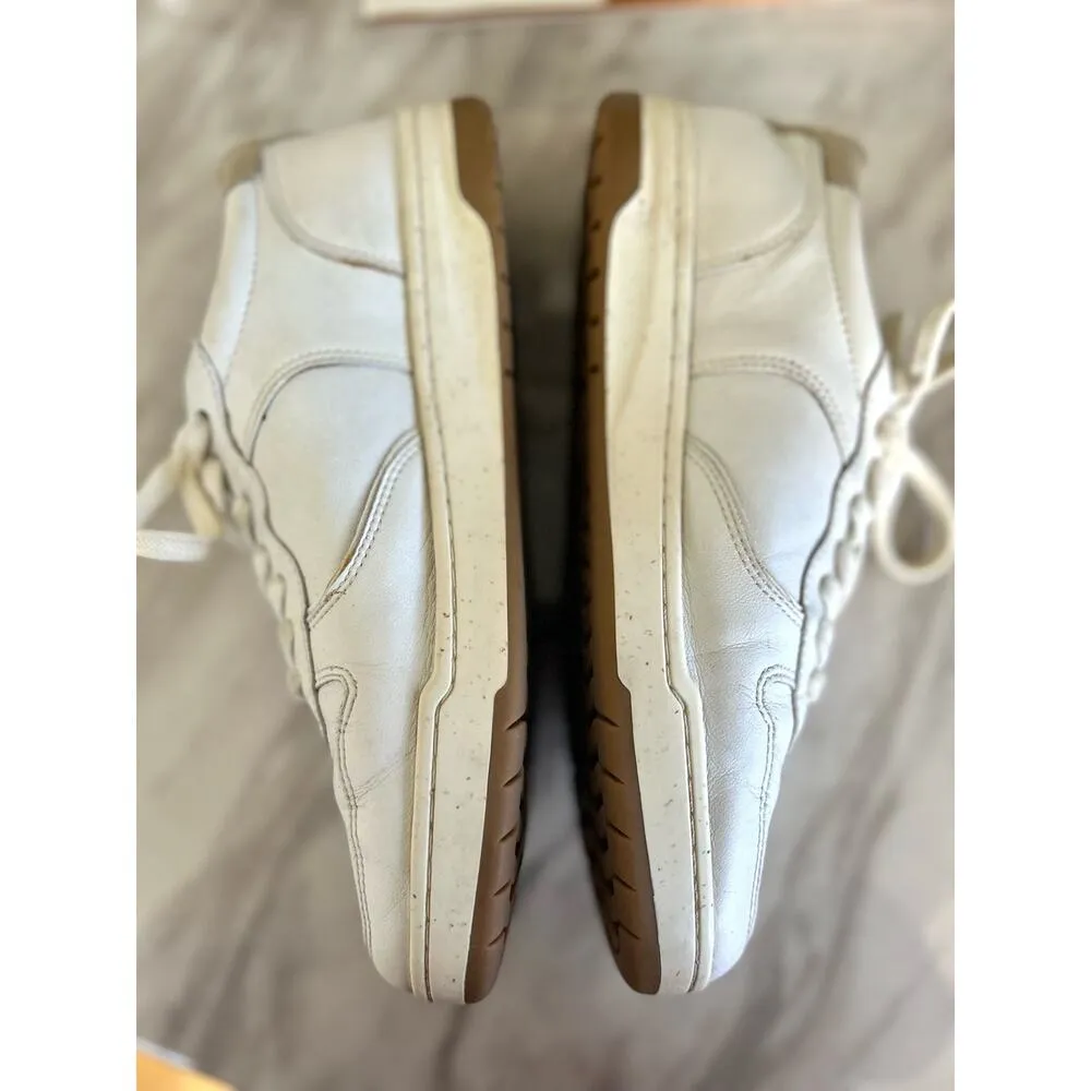 Madewell White Chunky Court Sneakers White Leather Tan Suede - Image 4
