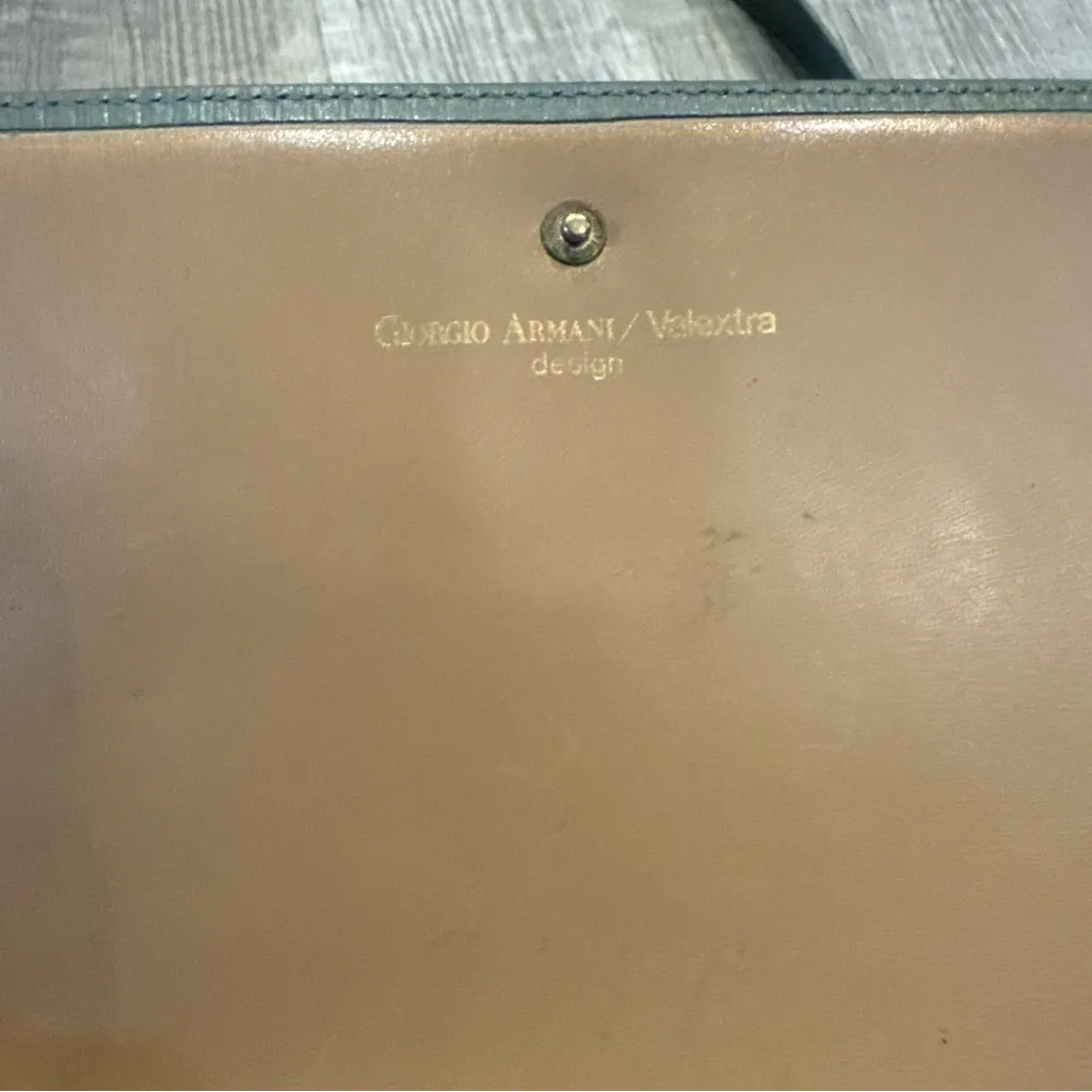 Vintage Giorgio Armani Valextra Sage Green Crossbody Bag - Image 7