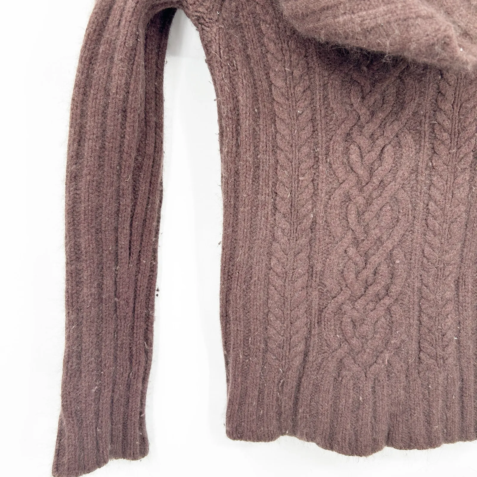 Abercrombie & Fitch Womens Vintage Wool Cashmere Blend Cable Knit‎ Sweater Large - Image 2