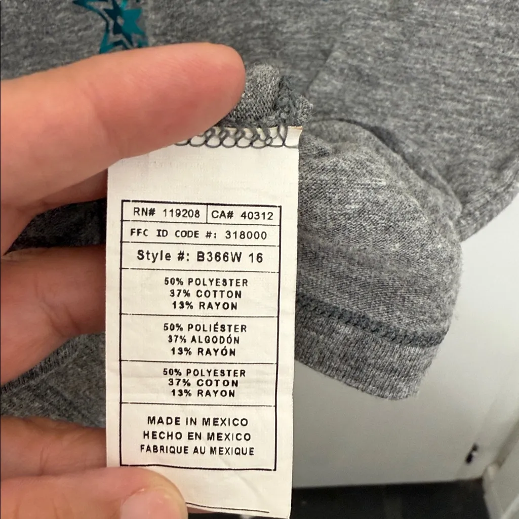 Adidas Gray San Antonio Spurs V-Neck Tee, medium - Image 4