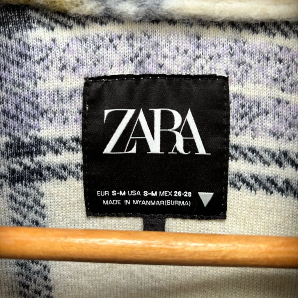 ZARA  Oversized Plaid Wool Blend Shacket S - Image 8