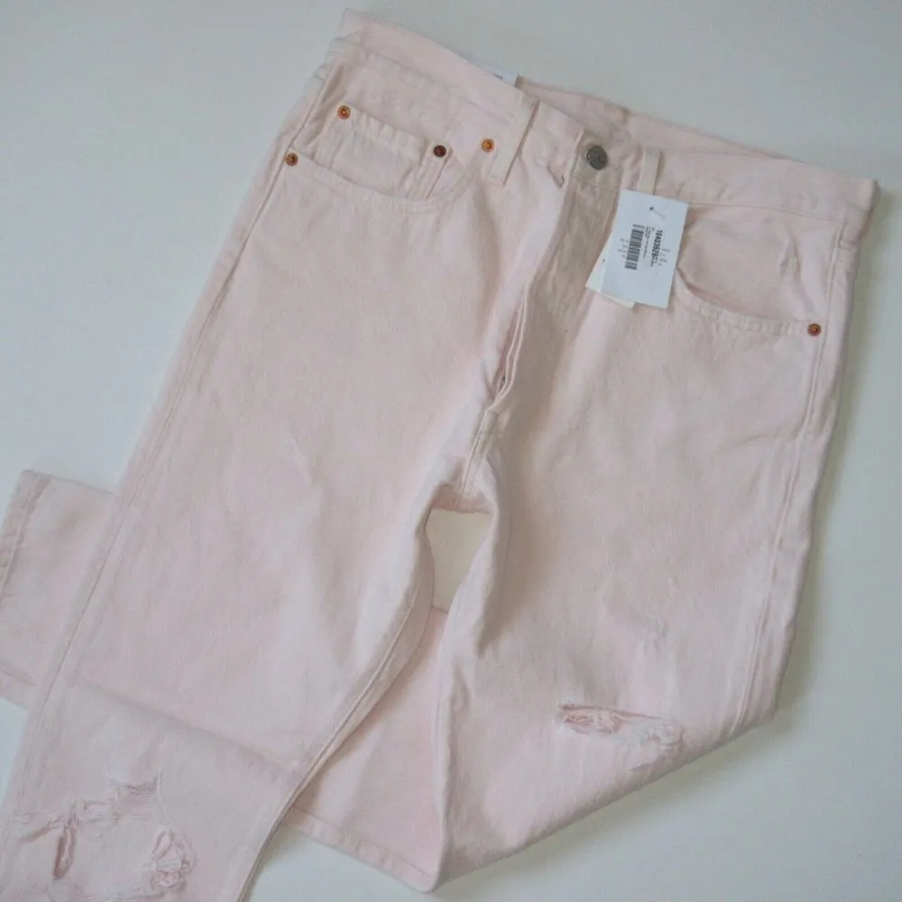 NWT Levi's 501 Skinny in Summer Charm Pink Heavyweight Rigid Crop Jeans 31 - Image 2