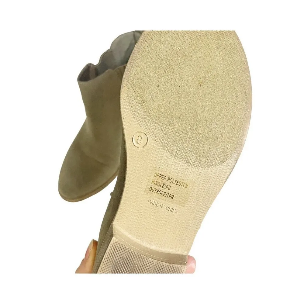 JC Gray Faux Suede Ankle Boots Ankle Height Western 8 Pull On - Image 4