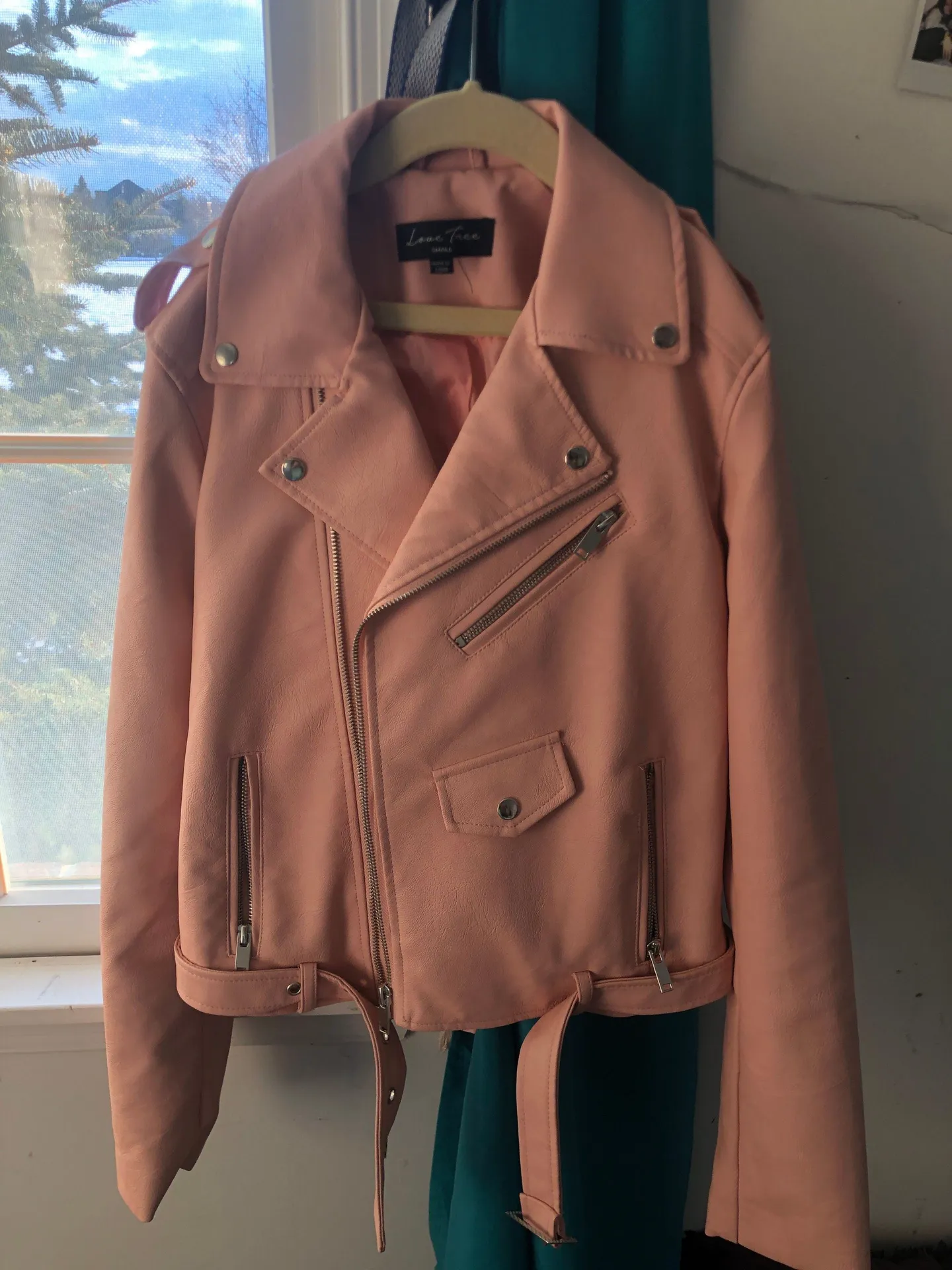 Pink Faux Leather Jacket - Image 2