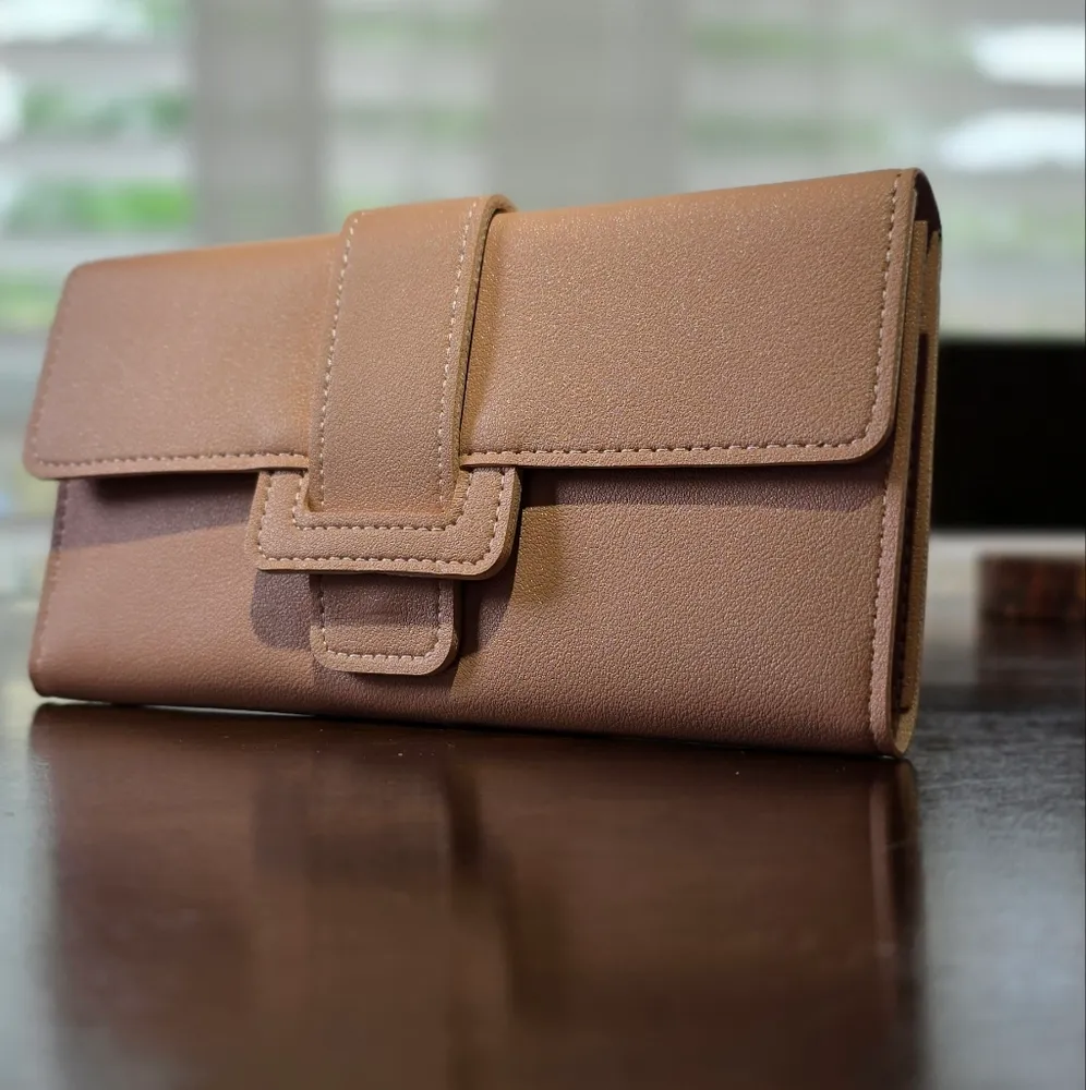 Folding Wallet Billfold Clutch Minimilist Pink New - Image 2