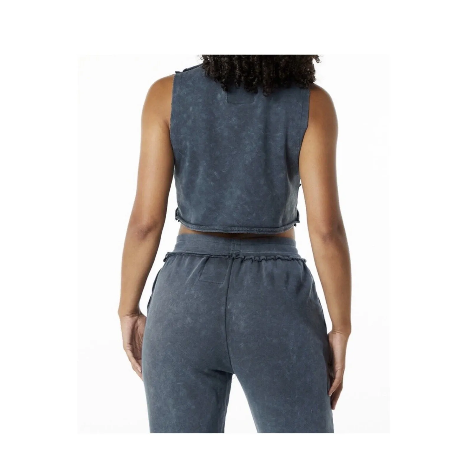 Alphalete   Very Terry Crop top Cutoff - Blue Topaz , Size Medium - Image 2