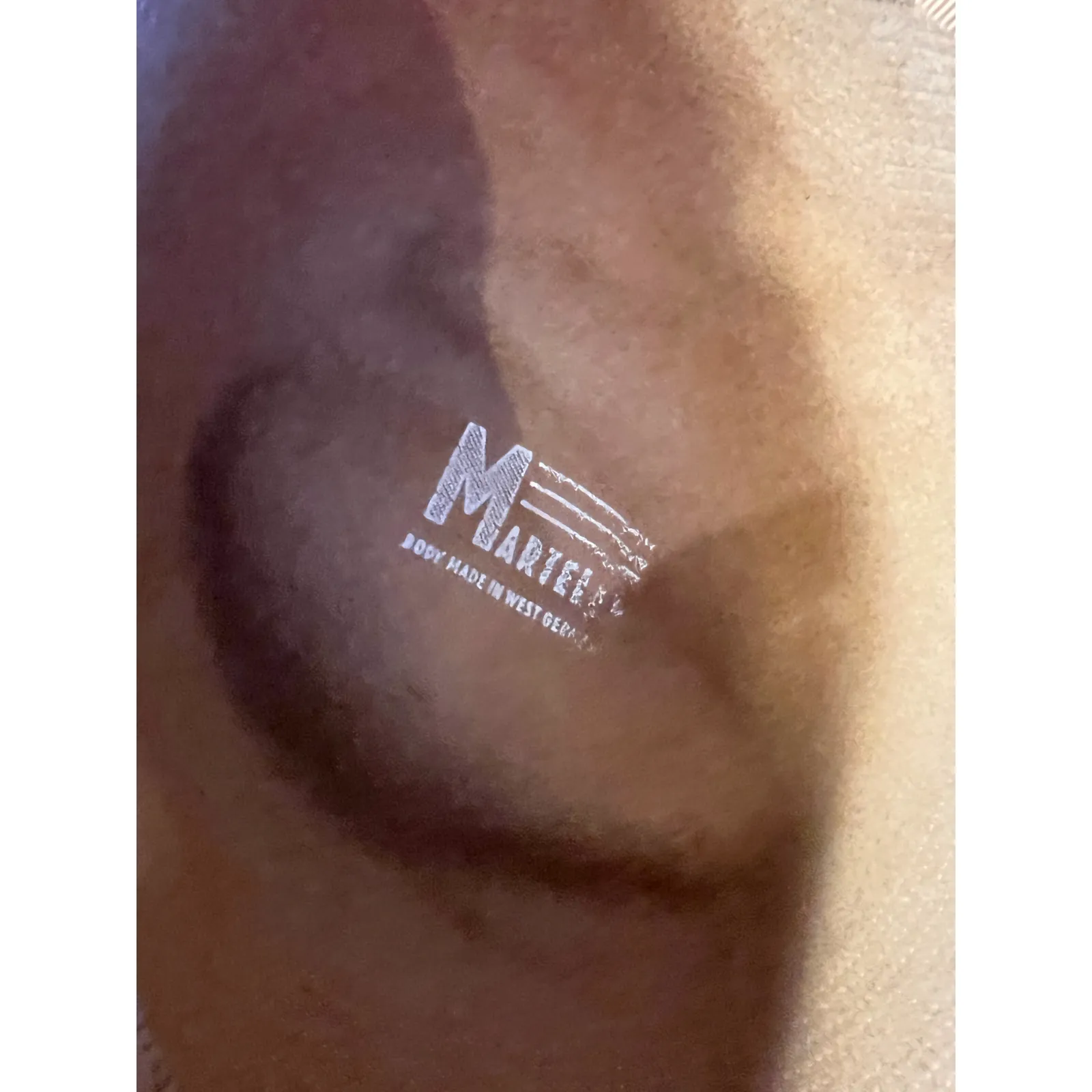 Womens Cloche Hat Bowler Hat Tan Faux Fur Mod Satin Sash Bow Germany 8" Vintage - Image 2