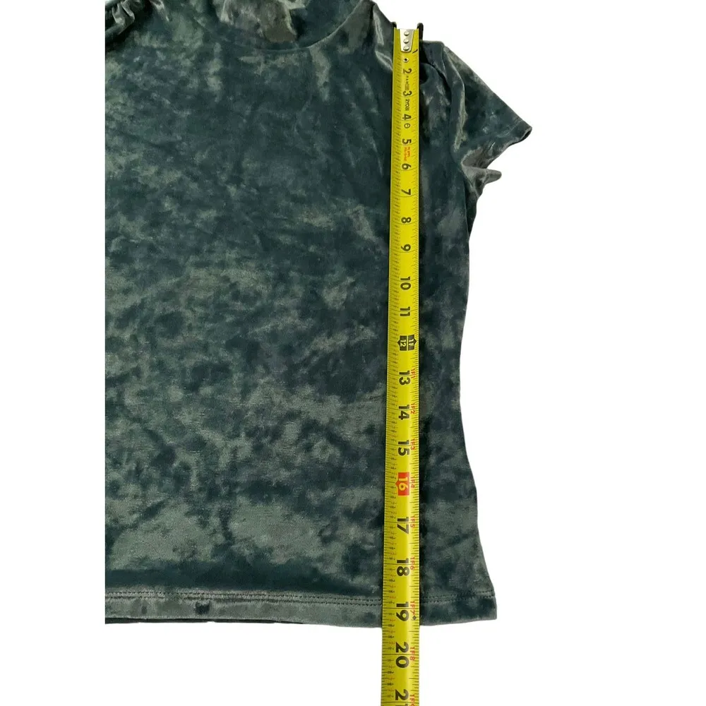 A New Day Blue Green Velvet Stretch Shirt Size XS 39-32 - Image 7