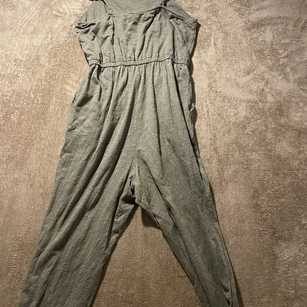Old Navy Jumpsuit Womens Large Romper Cinch Waist Sage Green Stretch Pants - Image 3