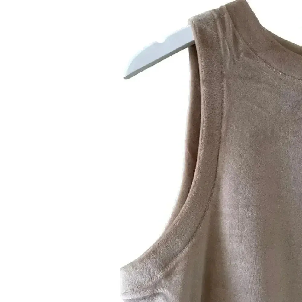Skims Velour Crew Neck Tank Sienna Brown Crop  Boxy Sleeveless SZ  XL #1471 - Image 11