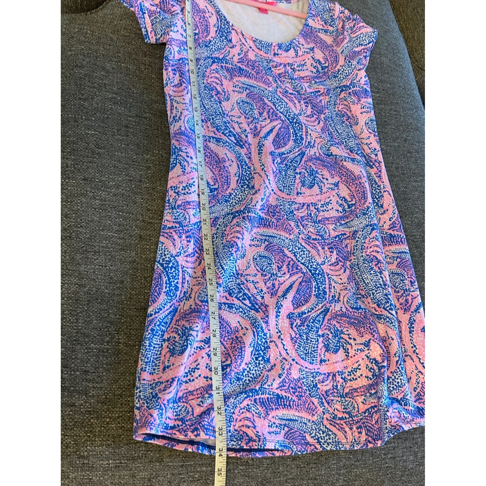 Lilly Pulitzer Tammy‎ UPF50 Dress Size S Pink Blue Paisley Print Short Sleeve - Image 6
