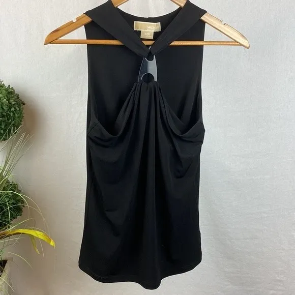 Michael Kors Black Sleeveless Bodice Gather Top  S - Image 6