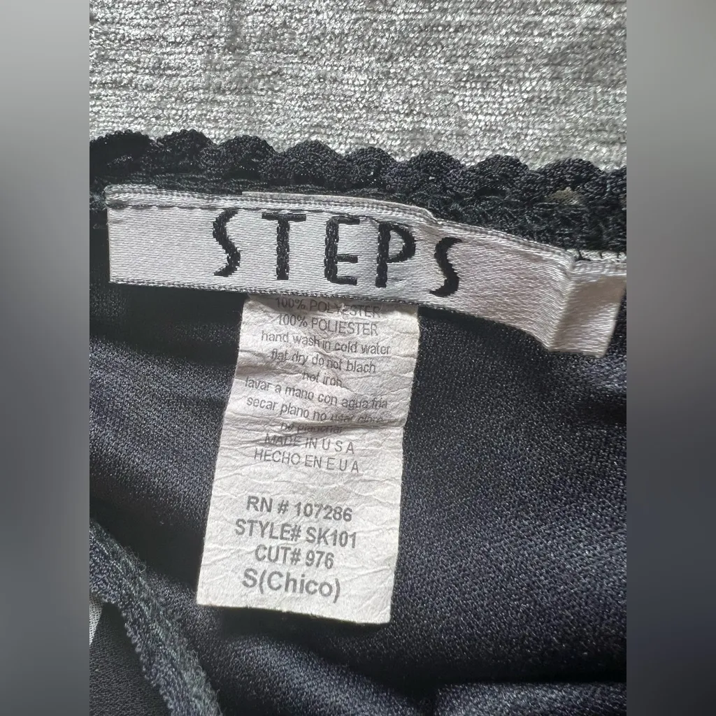 Steps NYC women’s skirt size small black white printed statement midi fall y2k - Image 5