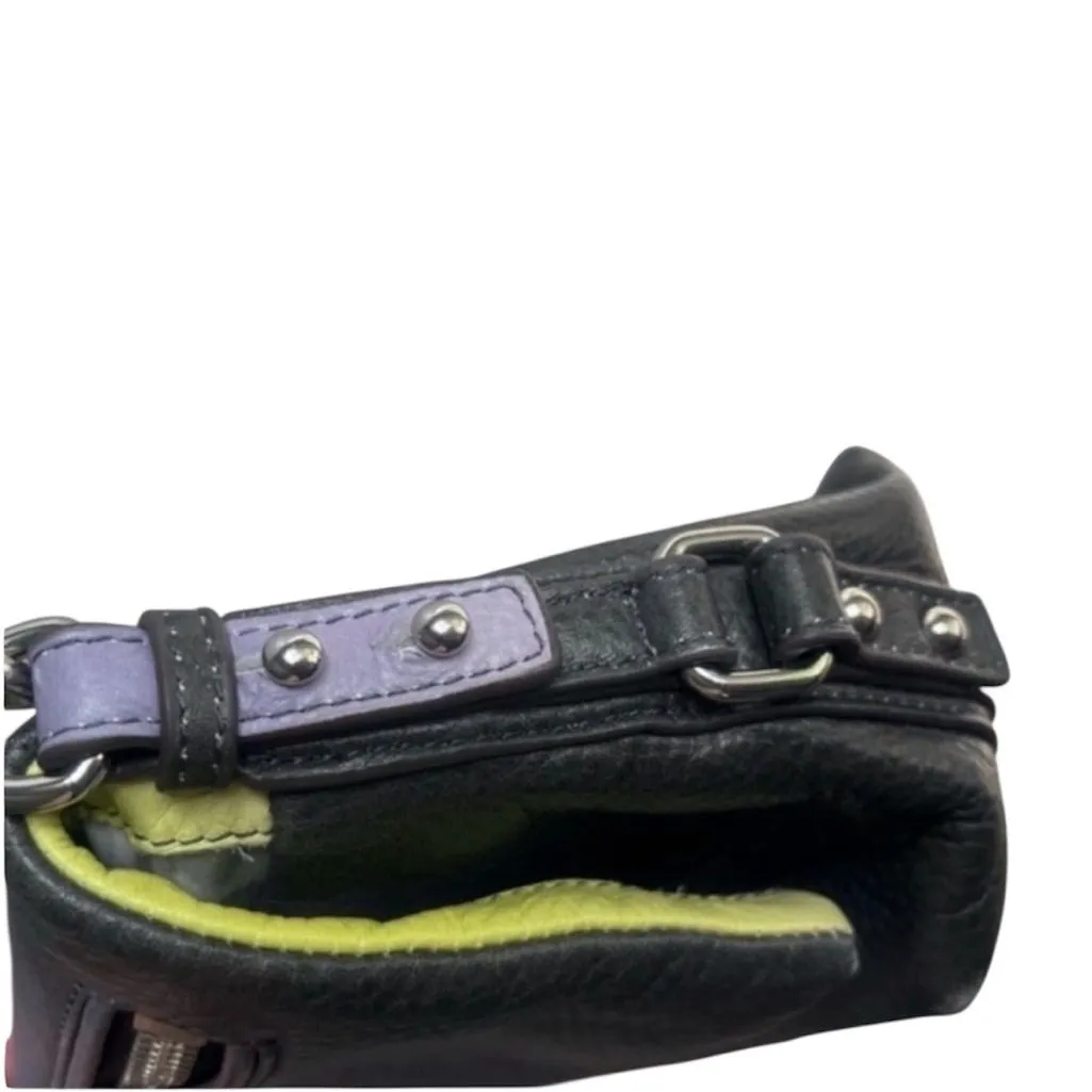 Aimee Kestenberg Crossbody Leather Bag Ombré Purple, Yellow Gray - Image 9