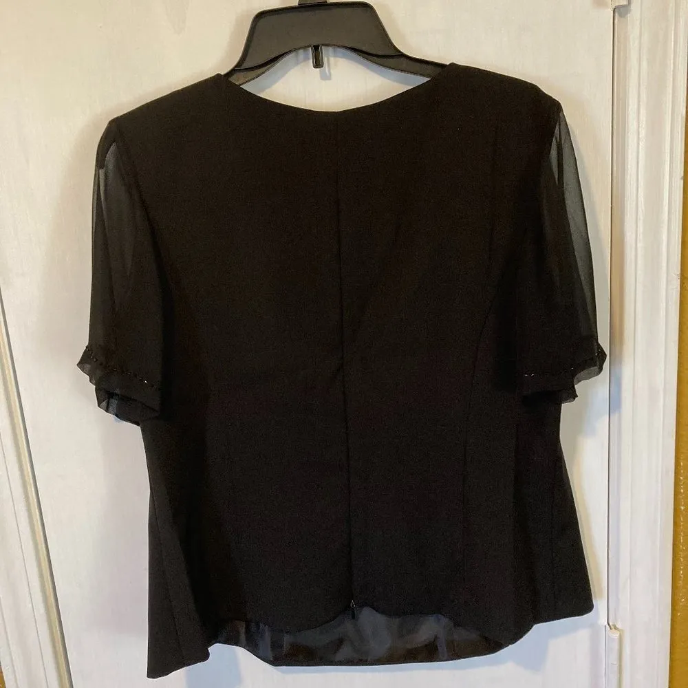 Lucien Mosco' women's size 18 passementerie embellished 2 two piece top & blazer Black - Image 15