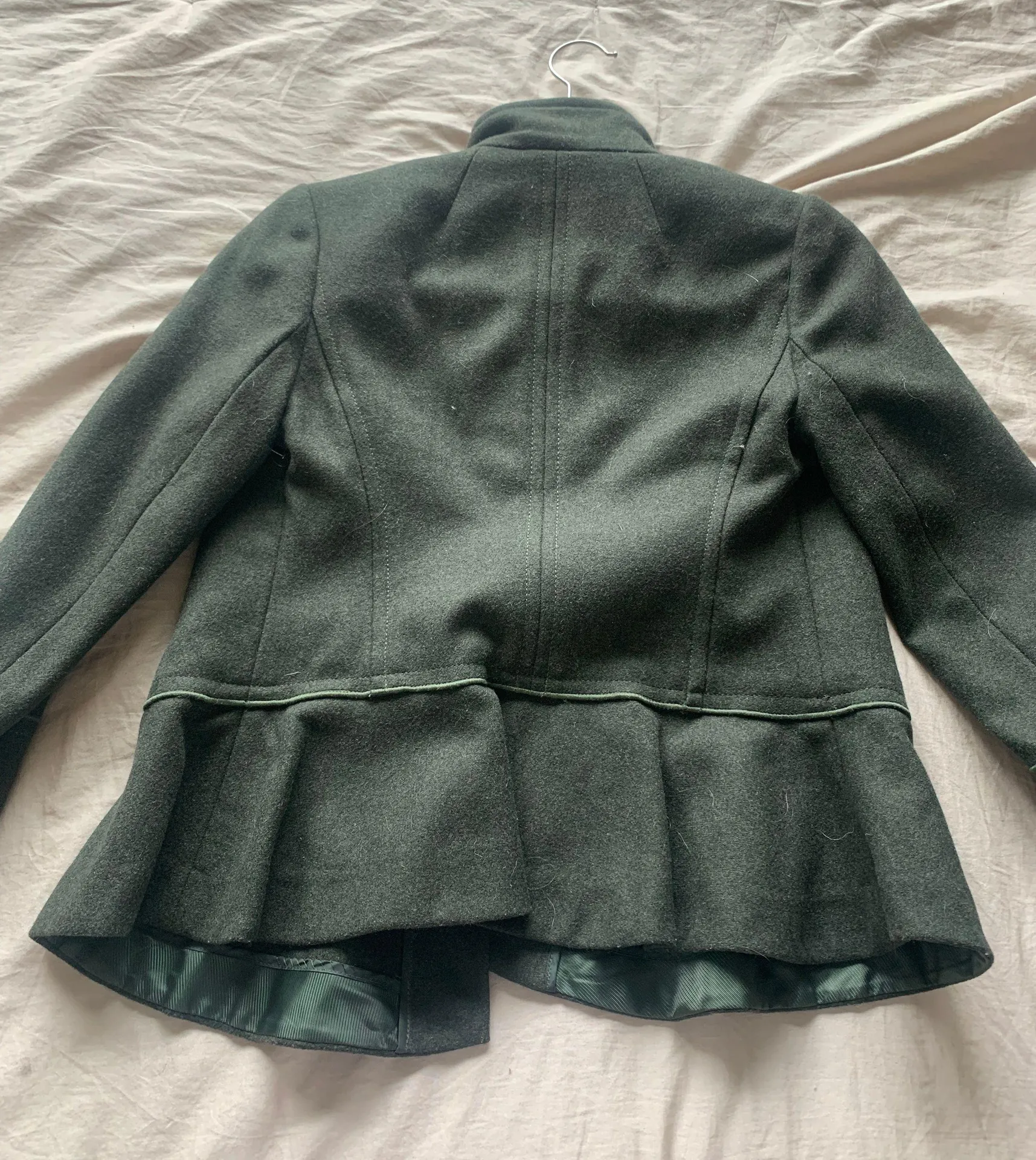 Italian Wool Peplum Military Jacket - Image 5