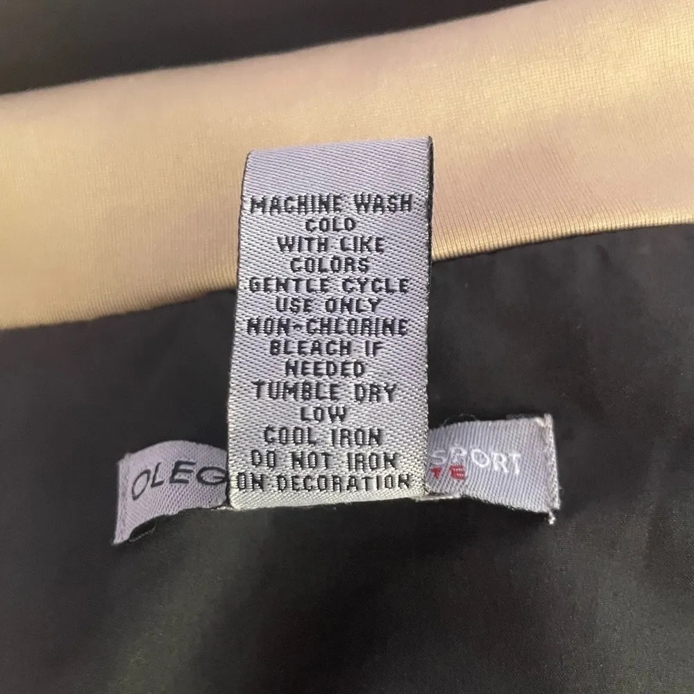 Oleg Cassini Sport Track Jacket and Pants Set‎ in Black Tan Size Petite M/L - Image 15