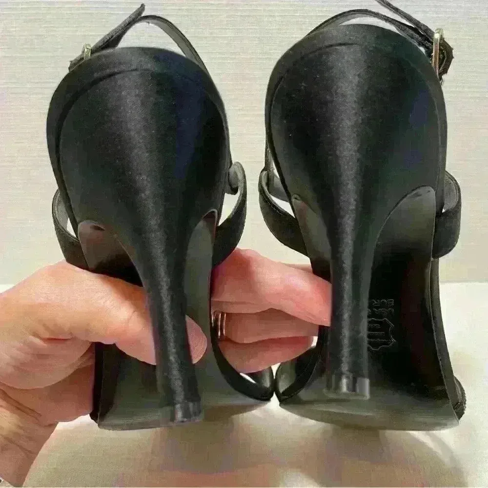 The Touch Of Nina Galinda 1 Black Luster Satin Women’s Heels Size 8.5 - Image 14