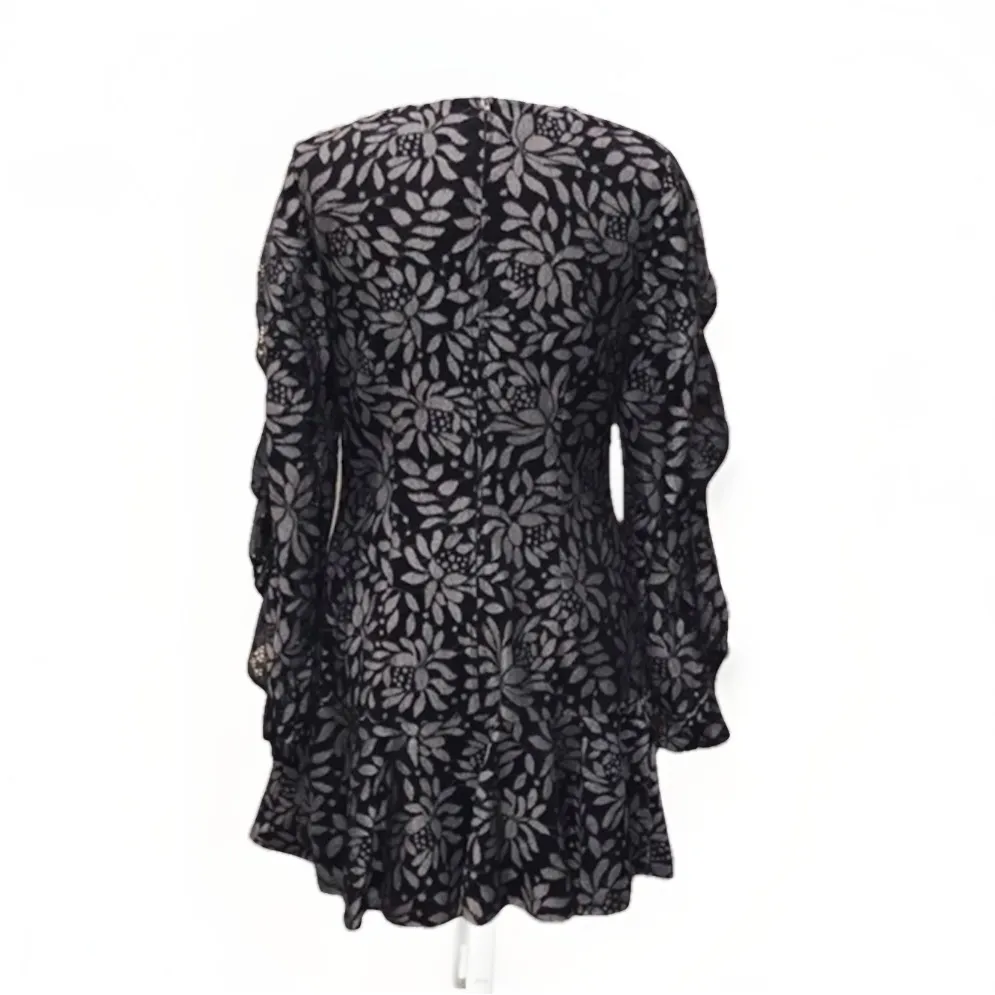 KEEPSAKE‎ The Label Engage Floral Lace Mini Dress Long Sleeve Navy Blue M EUC Size M - Image 10