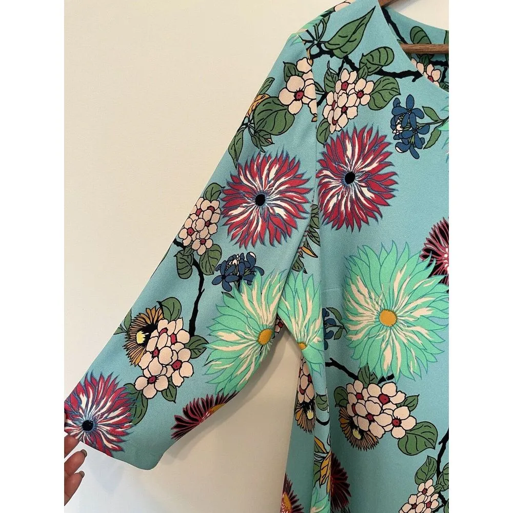 Gabby Skye Floral Print‎ Long Sleeve Shift Women's Size 18 Dress - Image 6