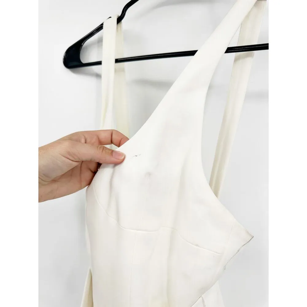 Jonathan Simkhai White Wide Leg Belted Crepe Side Slit Scoop Neck Jumpsuit 0 NWT - Image 8