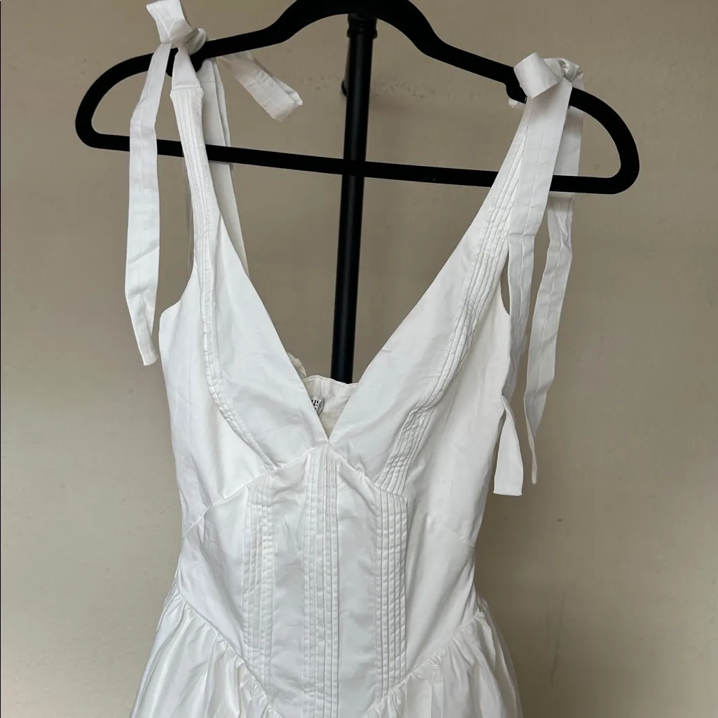 House‎ of CB 'Hattie' white pin tuck cotton midi sundress NWOT size XS - Image 7