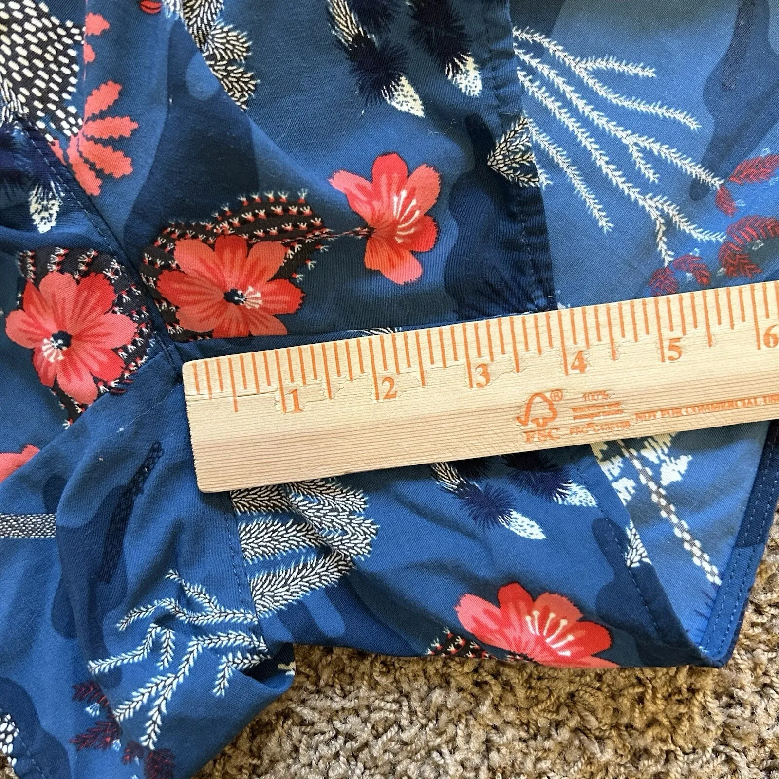 THE NORTH FACE WOMEN'S BLUE FLORAL ELASTIC WAIST‎ BACK ZIPPED POCKET SHORTS Med - Image 6