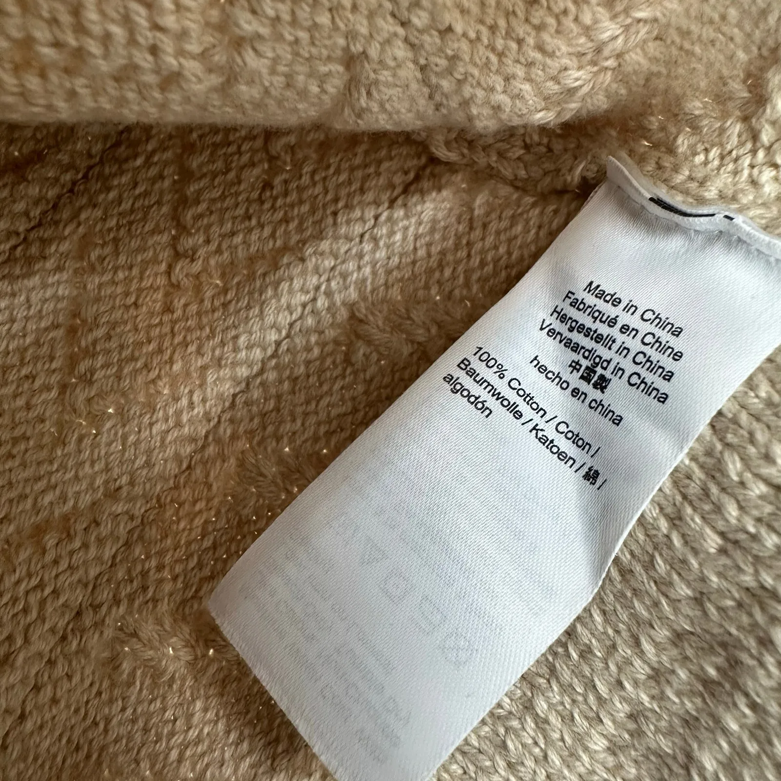 J.Crew‎ Size Medium Long Sleeve Crew Neck Knit Pullover Sweater Tan 100% Cotton - Image 4