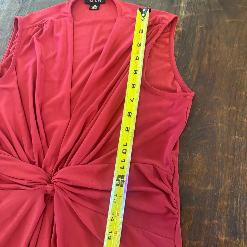 Iman Elegant Red Maxi Dress Size M - Image 9