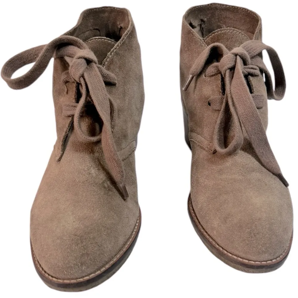 Dolce Vita Women's Goodwyn Suede Heeled Lace Up Booties Tan‎ Size 8.5 Tan - Image 8