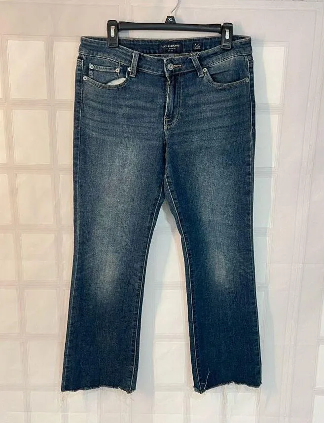 Lucky brand mid rise darker wash sweet boot cut jeans size 8 or 29 - Image 2