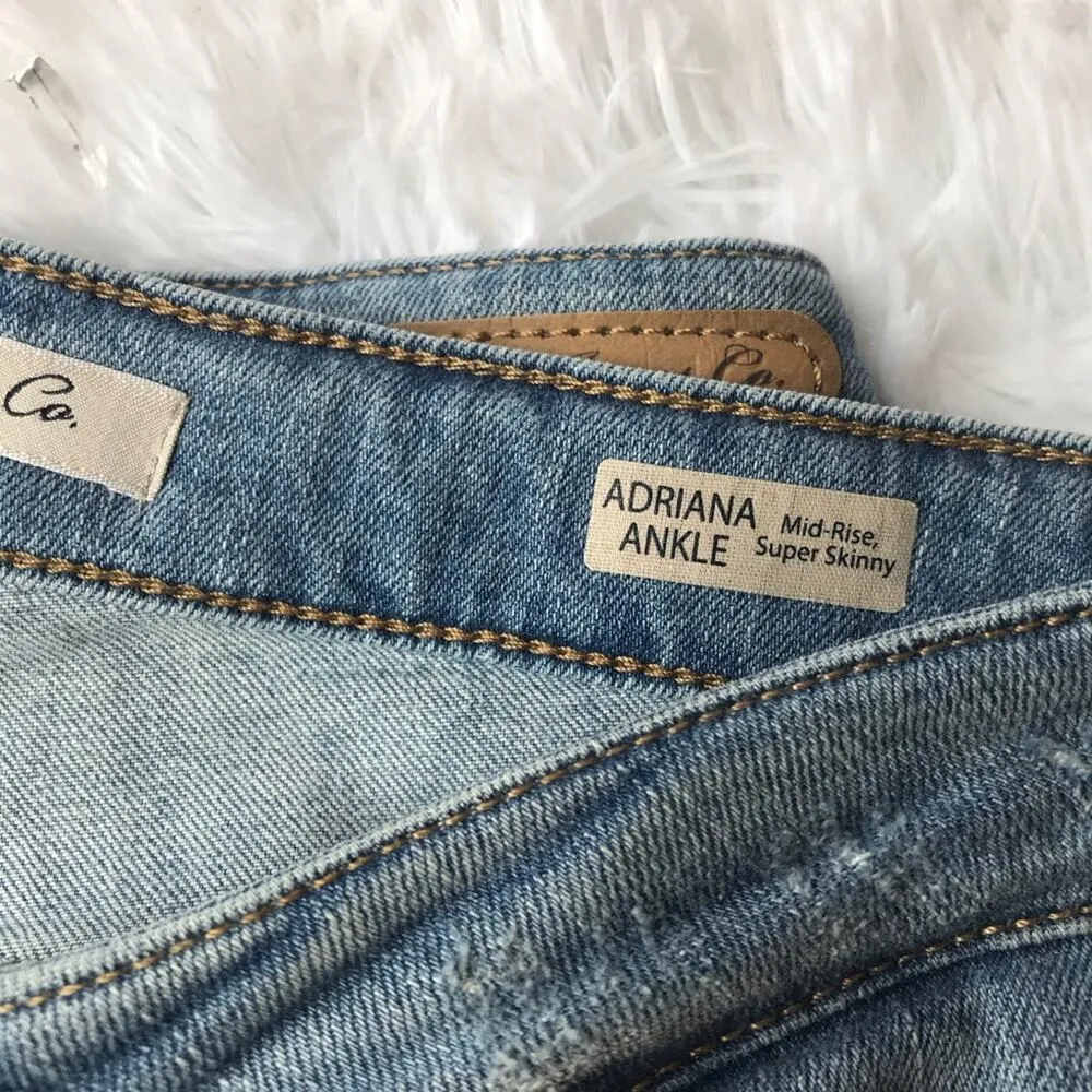 Mavi Jeans CO Adriana Ankle embroidered Blue Size 27 - Image 7