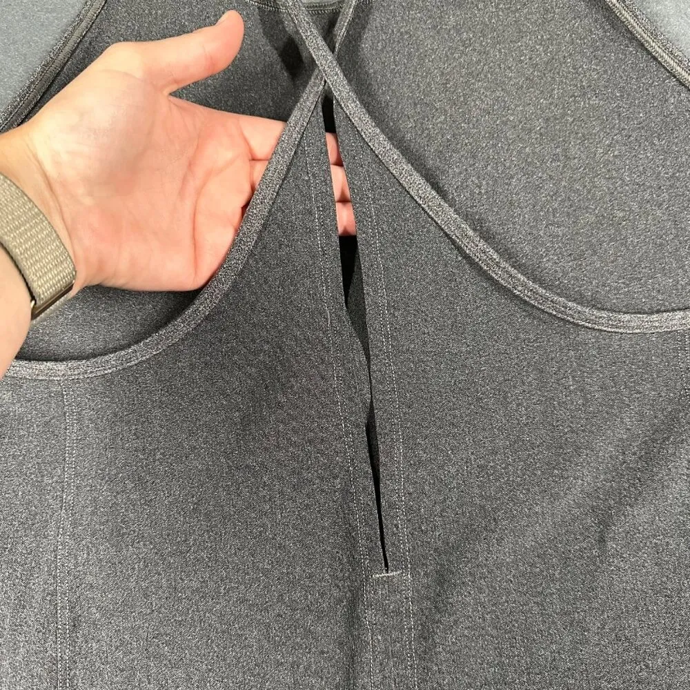 Lululemon Athletica Womens M/8 Dark Gray Criss Cross Strap Open Hole Back Tank - Image 11